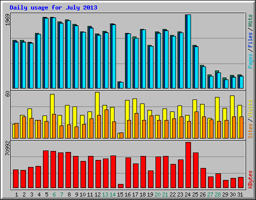 Daily usage for July 2013