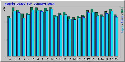 Hourly usage for January 2014
