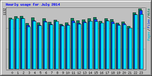 Hourly usage for July 2014