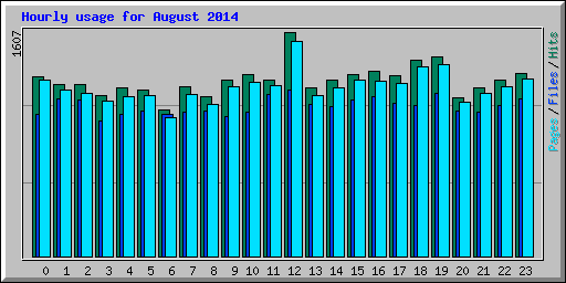 Hourly usage for August 2014