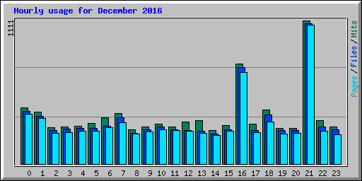 Hourly usage for December 2016