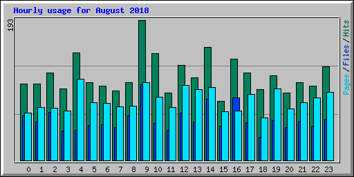 Hourly usage for August 2018