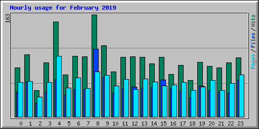Hourly usage for February 2019