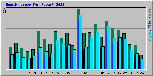 Hourly usage for August 2019