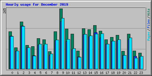 Hourly usage for December 2019
