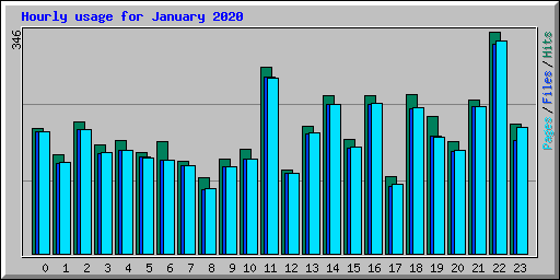 Hourly usage for January 2020